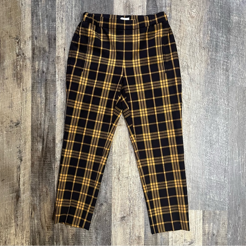 Wilfred Aritzia Darontal Yellow Plaid Pants